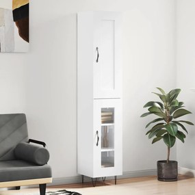 Credenza 34,5x34x180 Cm İn Legno Multistrato Bianco Lucido /
