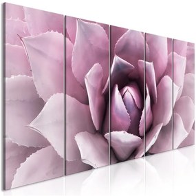 Quadro Agave (5 Parts) Narrow Pink  Colore Viola, Dimensioni e Misure 225x90