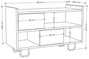 Scarpiera TROY 53,5x83,5 cm grigio