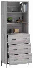 Credenza grigio sonoma 69,5x34x180 cm in legno multistrato