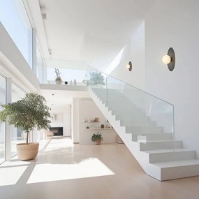 Lampada da soffitto Solar Nera con sfera satinata E14