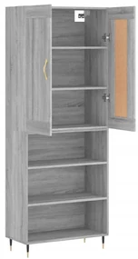 Credenza grigio sonoma 69,5x34x180 cm in legno multistrato