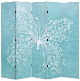 Paravento Pieghevole 200x170 Cm Stampa Farfalla Blu /