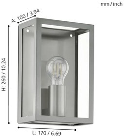 Eglo 94827 - Lampada da esterno ALAMONTE 1xE27/60W/230V