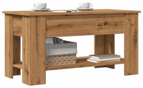 Tavolino Salotto Rovere Artigianale 101x49x52 Cm İn Truciolato /