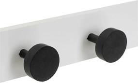 Attaccapanni da parete bianco e nero in pino massiccio 40 cm Anillos – Casa Selección