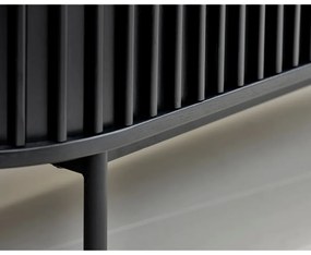 Cassettiera bassa nera in rovere con ante scorrevoli 73x160 cm Siena - Unique Furniture