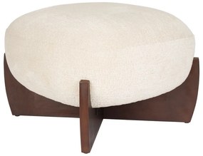 Poggiapiedi beige con rivestimento in bouclé Emilius – Dutchbone