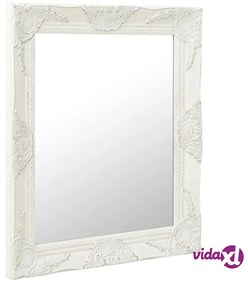 vidaXL Specchio da Parete Stile Barocco 50x60 cm Bianco