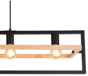 Globo 15575-4H - Lampadario a cavo ERICA 4xE27/40W/230V nero/beige