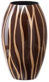 Vaso 21,5 x 21,5 x 36 cm Zebra Ceramica Dorato Marrone