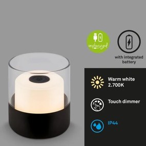 Brilo - Lampada da tavolo ricaricabile a LED dimmerabile per esterni LILET LED/2W/5V IP44