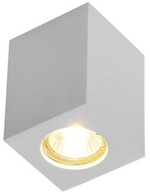 Plafoniera LED GU10 e GU5.3 in Gesso Pitturabile Quadrata 70x70x110mm Base GU10