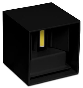 Applique Led cubo da parete 6W Doppia emissione Nero IP65 Bianco neutro 4000K Wisdom