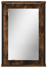 Mobile bagno specchio rovere fumo 42x12x60 cm legno multistrato