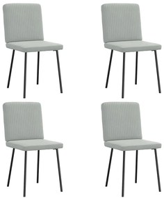 Sedie Da Pranzo 4 Pz Grigio Chiaro İn Velluto /