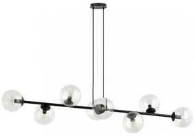 Lampadario a sospensione ROSSI 8 BL in acciaio e vetro 8xE14 Colore delle Sfere Trasparente