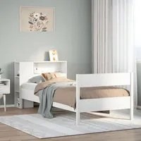 Letto Libreria senza Materasso Bianco 100x200 cm Legno di Pino 3322964