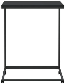 Tavolino con ruote nero 55x35x70 cm in legno multistrato