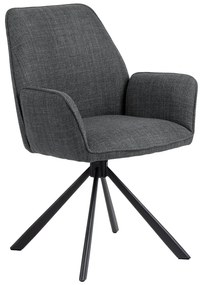 Set di sedie da pranzo grigio scuro in imbottito con braccioli 2 pz Glenda – Actona