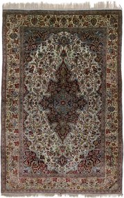 Kashan Tappeto 200x130 Beige (Iran) Annodato A Mano