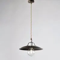 Sospensione Stile Industrial 1 Luce Ferro Marrone e Oro Serie Cantina