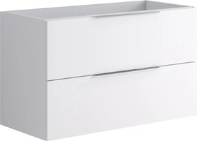 Mobile da bagno sospeso sotto lavabo L 99.5 x H 60 x P 45.5 cm bianco opaco, 2 cassetti Brera