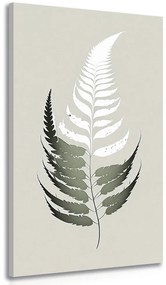 Stampa su tela – Fogliolina di felce con un tocco di minimalismo