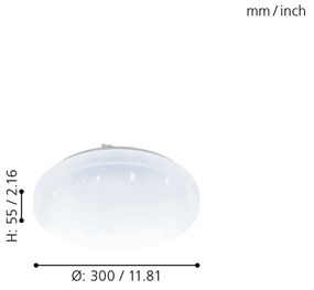 Plafoniera Moderna Frania-A Acciaio Bianco Luce Led Integrato 12W