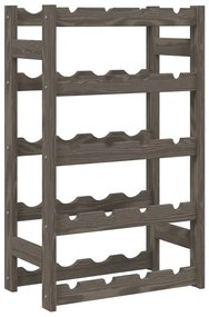 Portabottiglie per 20 bottiglie grigio legno massello di pino
