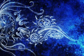 Carta da parati – Disegno straordinario blu