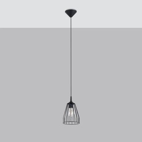 Sollux SL.1205 - Lampadario a sospensione con filo LEYO 1xE27/15W/230V nero