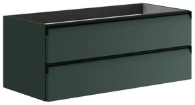 Mobile da bagno sotto lavabo Fusion verde laccato opaco L 99.5 x H 40 x P 45.5 cm 2 cassetti, lavabo non incluso