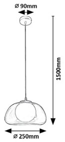 Rabalux 72273 - Lampadario a sospensione con filo ELOWEN 1xG9/5W/230V marrone/fumé