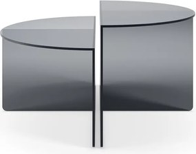Set di tavolini da salotto rotondi grigi in vetro 2 pz ø 80 cm Velta – MOME
