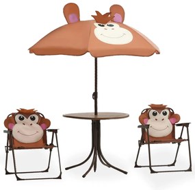 Set Da Bistrot Da Giardino Per Bambini Con Ombrellone Marrone /