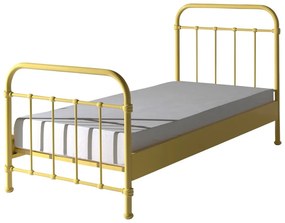 Letto per bambini in metallo giallo, 90 x 200 cm New York - Vipack