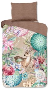 Biancheria da letto in flanella marrone per letto singolo 140x200 cm - HIP