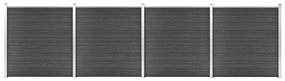 Set Pannelli Di Recinzione İn Wpc 699x186 Cm Nero /