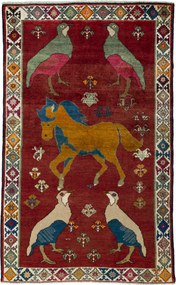 Gabbeh Tappeto 230 x 140 Rosso (Iran) Annodato A Mano