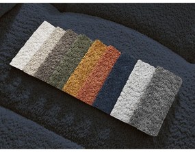 Divano angolare blu allungabile/con contenitore (con penisola a destra/con chaise lounge) con rivestimento in bouclé Roxelane – Bobochic Paris