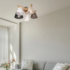 Brilagi - LED  Lampadario a plafone ANTHONY 5xE14/40W/230V quercia