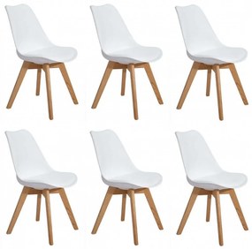 MARGOT - set di 6 sedie moderne imbottita con gambe in legno
