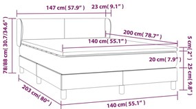 Giroletto a Molle con Materasso Blu 140x200 cm in Tessuto