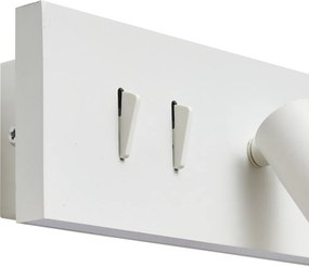 Lampada da parete moderna bianca regolabile con USB-C incl. LED - Modric