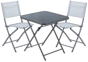 Set tavolo e sedie Emys NATERIAL in acciaio antracite per 2 persone