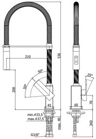 Paffoni Elle El179 Professional Miscelatore lavello monoforo con canna orientabile e doccia 2 getti Cromo