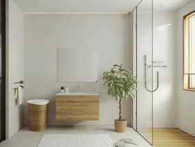 Mobile sotto lavabo sospeso Naturale chiaro 80 cm - KAYLA