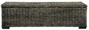 Scatola Portaoggetti 120 cm Nera Rattan Kubu e Massello Mango