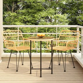 Set Da Pranzo Da Giardino 3 Pz İn Polyrattan /